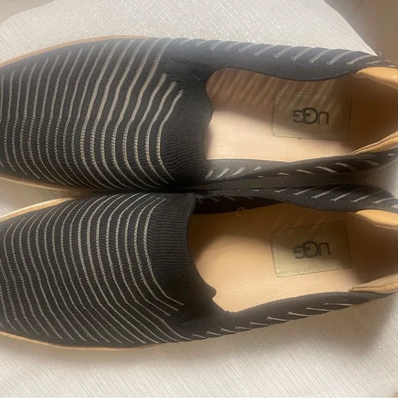 UGG Perforated Gray and Tan Loafers UGG Women Perforated Slip-On Suede Loafers in Light Gray and  main image 2